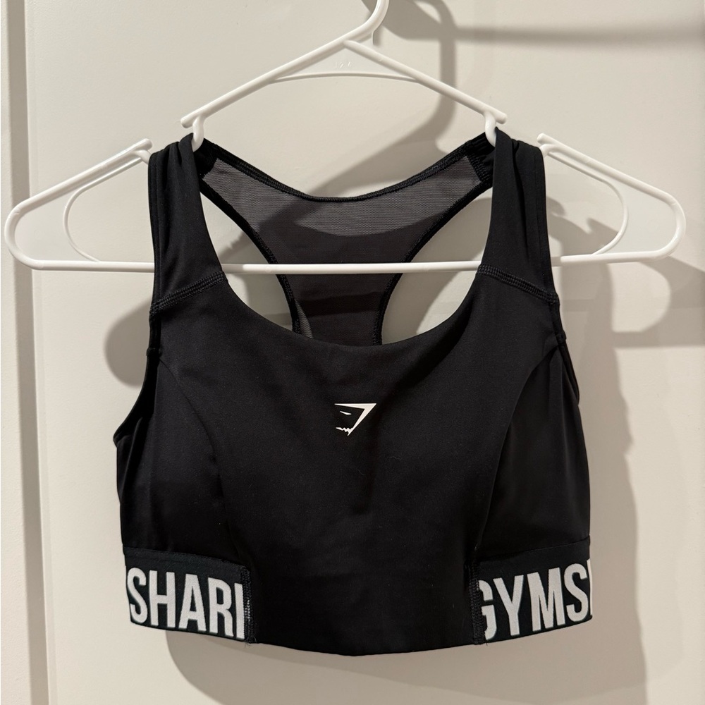 Gymshark Black Sports Bra with Racerback Design